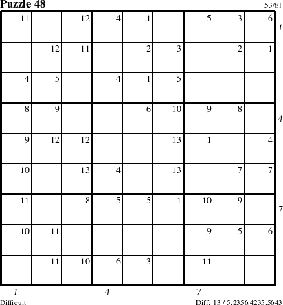 Step-by-Step Instructions for Puzzle 48 with all 13 steps marked