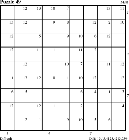 Step-by-Step Instructions for Puzzle 49 with all 13 steps marked