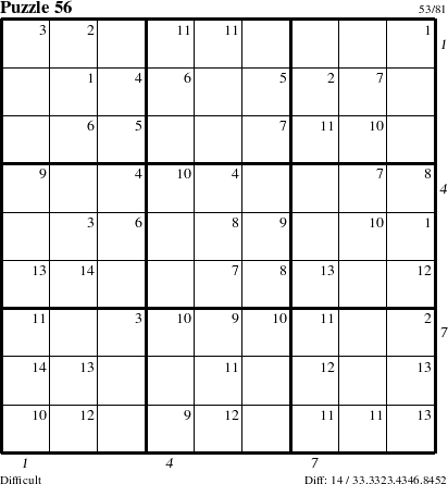 Step-by-Step Instructions for Puzzle 56 with all 14 steps marked