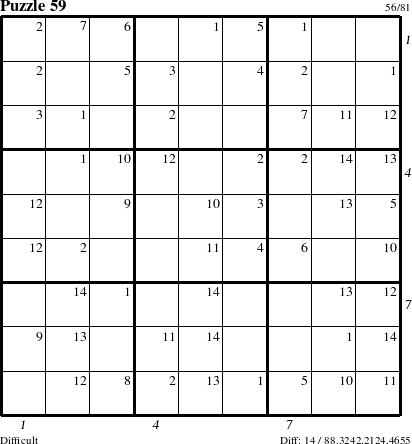 Step-by-Step Instructions for Puzzle 59 with all 14 steps marked