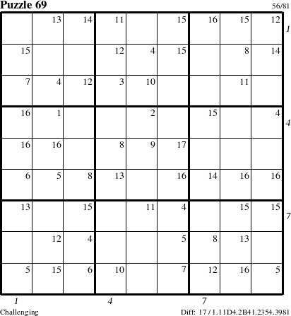 Step-by-Step Instructions for Puzzle 69 with all 17 steps marked