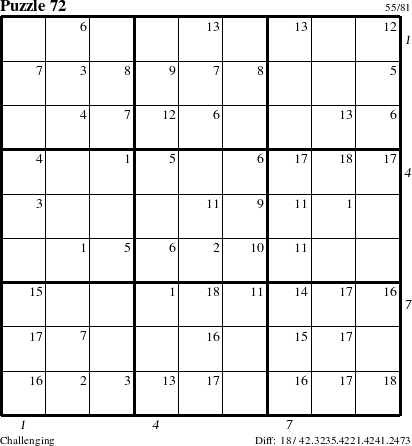 Step-by-Step Instructions for Puzzle 72 with all 18 steps marked