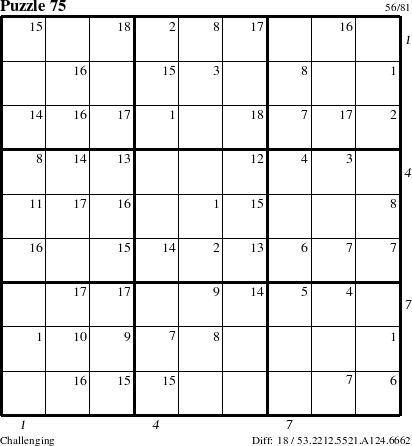 Step-by-Step Instructions for Puzzle 75 with all 18 steps marked