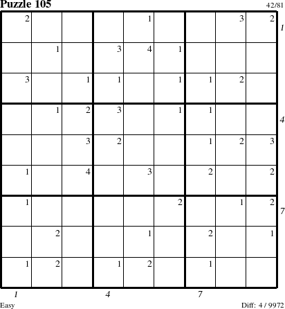 Step-by-Step Instructions for Puzzle 105 with all 4 steps marked