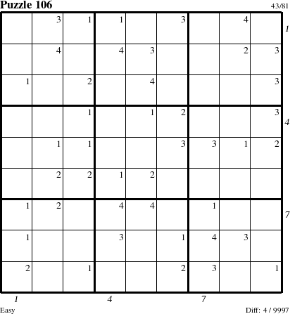 Step-by-Step Instructions for Puzzle 106 with all 4 steps marked