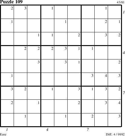 Step-by-Step Instructions for Puzzle 109 with all 4 steps marked