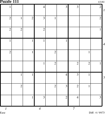 Step-by-Step Instructions for Puzzle 111 with all 4 steps marked