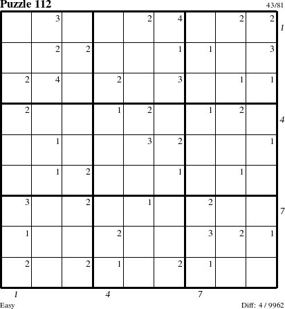 Step-by-Step Instructions for Puzzle 112 with all 4 steps marked