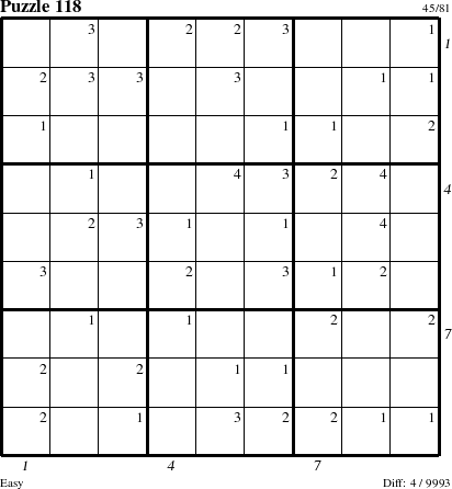 Step-by-Step Instructions for Puzzle 118 with all 4 steps marked