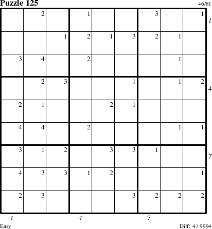 Step-by-Step Instructions for Puzzle 125 with all 4 steps marked