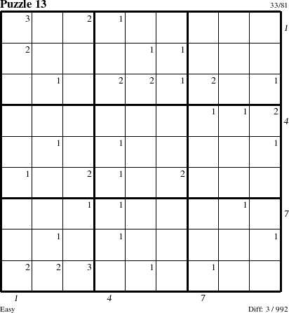 Step-by-Step Instructions for Puzzle 13 with all 3 steps marked