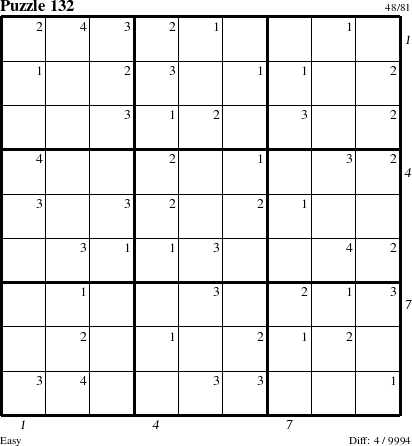 Step-by-Step Instructions for Puzzle 132 with all 4 steps marked