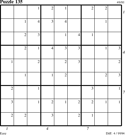 Step-by-Step Instructions for Puzzle 135 with all 4 steps marked