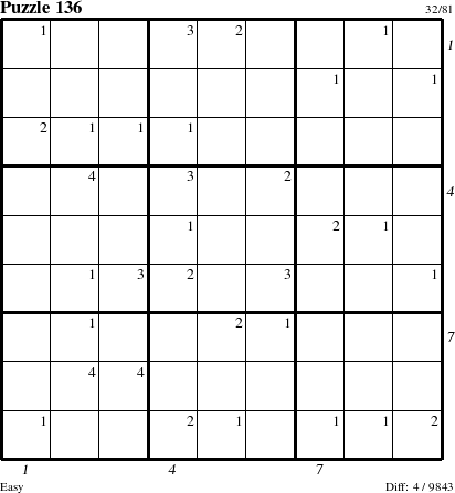 Step-by-Step Instructions for Puzzle 136 with all 4 steps marked