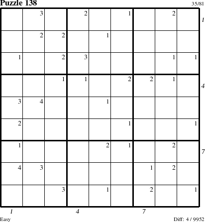 Step-by-Step Instructions for Puzzle 138 with all 4 steps marked