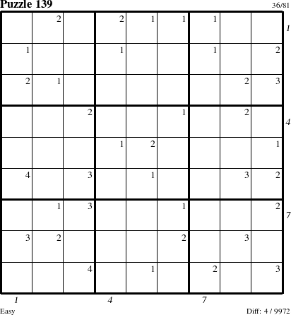 Step-by-Step Instructions for Puzzle 139 with all 4 steps marked