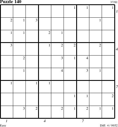 Step-by-Step Instructions for Puzzle 140 with all 4 steps marked