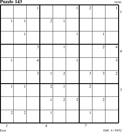 Step-by-Step Instructions for Puzzle 143 with all 4 steps marked