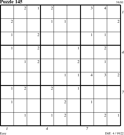 Step-by-Step Instructions for Puzzle 145 with all 4 steps marked