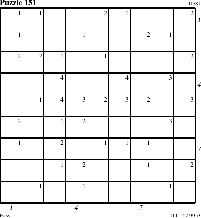 Step-by-Step Instructions for Puzzle 151 with all 4 steps marked