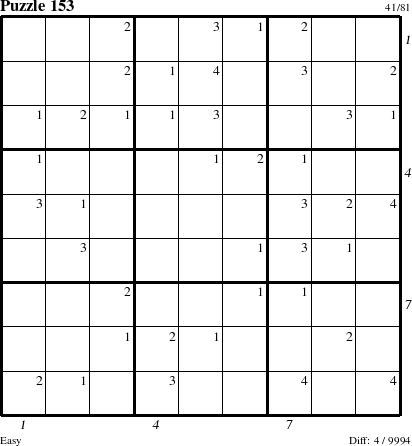 Step-by-Step Instructions for Puzzle 153 with all 4 steps marked