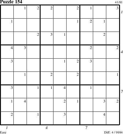 Step-by-Step Instructions for Puzzle 154 with all 4 steps marked