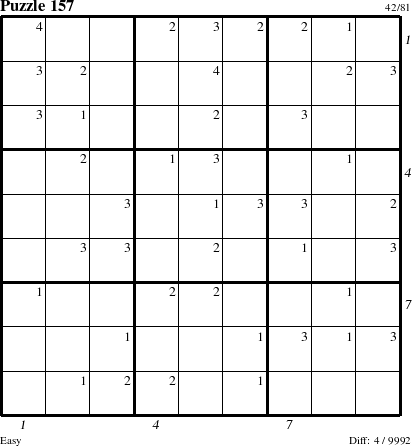 Step-by-Step Instructions for Puzzle 157 with all 4 steps marked