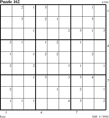 Step-by-Step Instructions for Puzzle 162 with all 4 steps marked