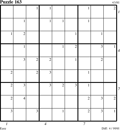 Step-by-Step Instructions for Puzzle 163 with all 4 steps marked