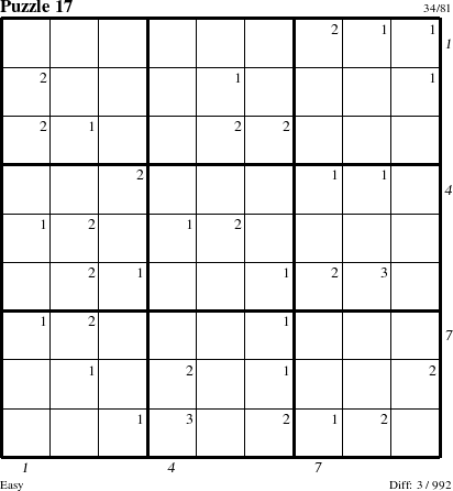 Step-by-Step Instructions for Puzzle 17 with all 3 steps marked