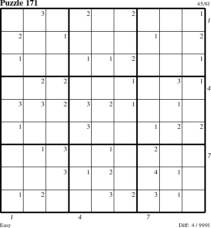 Step-by-Step Instructions for Puzzle 171 with all 4 steps marked