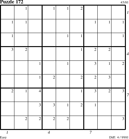 Step-by-Step Instructions for Puzzle 172 with all 4 steps marked