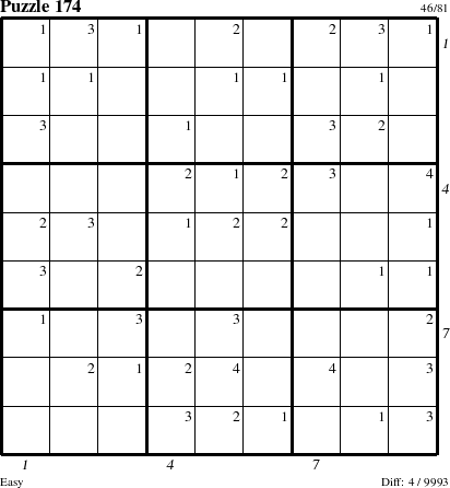 Step-by-Step Instructions for Puzzle 174 with all 4 steps marked