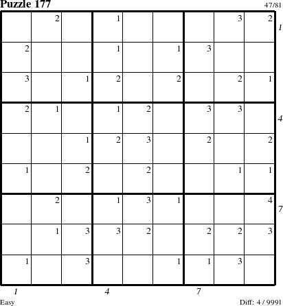 Step-by-Step Instructions for Puzzle 177 with all 4 steps marked