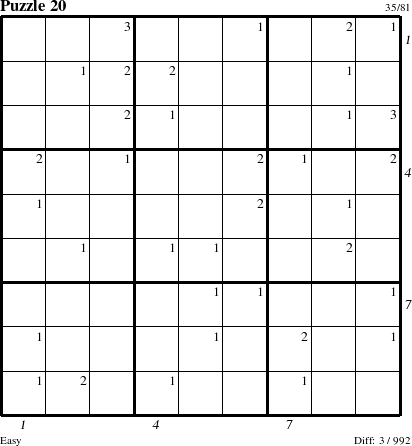 Step-by-Step Instructions for Puzzle 20 with all 3 steps marked