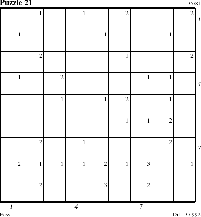 Step-by-Step Instructions for Puzzle 21 with all 3 steps marked