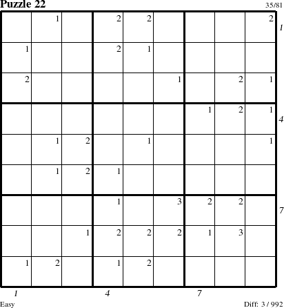 Step-by-Step Instructions for Puzzle 22 with all 3 steps marked