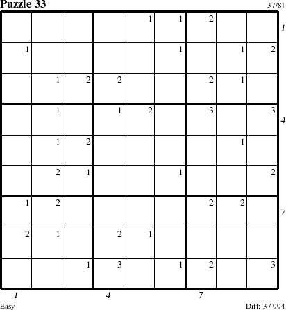 Step-by-Step Instructions for Puzzle 33 with all 3 steps marked