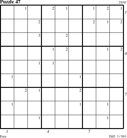 Step-by-Step Instructions for Puzzle 47 with all 3 steps marked