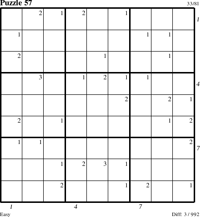 Step-by-Step Instructions for Puzzle 57 with all 3 steps marked