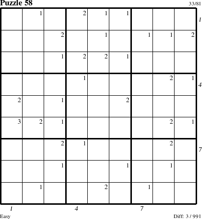 Step-by-Step Instructions for Puzzle 58 with all 3 steps marked