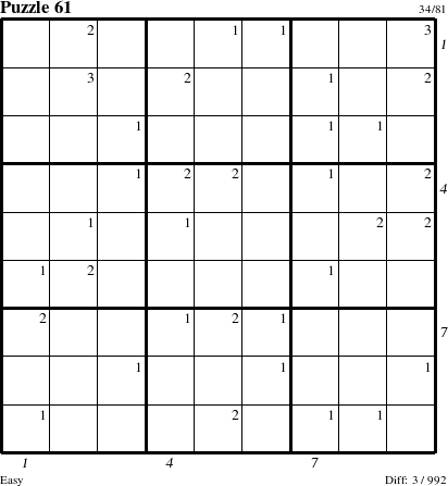 Step-by-Step Instructions for Puzzle 61 with all 3 steps marked