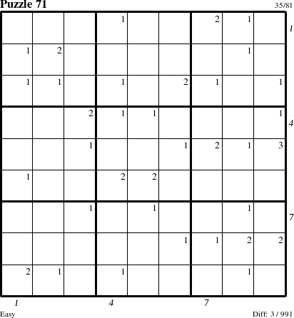 Step-by-Step Instructions for Puzzle 71 with all 3 steps marked