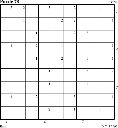 Step-by-Step Instructions for Puzzle 78 with all 3 steps marked