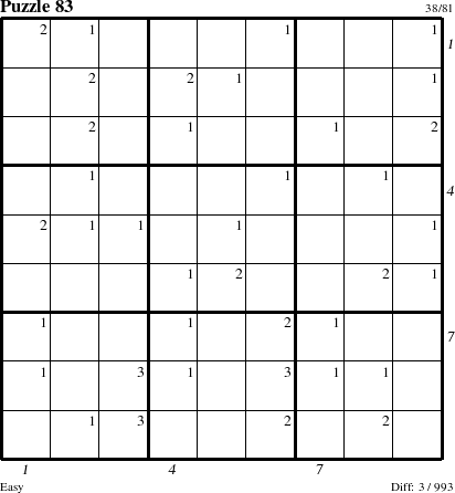 Step-by-Step Instructions for Puzzle 83 with all 3 steps marked