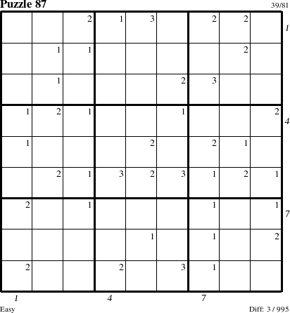 Step-by-Step Instructions for Puzzle 87 with all 3 steps marked