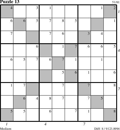 Step-by-Step Instructions for Puzzle 13 with all 8 steps marked