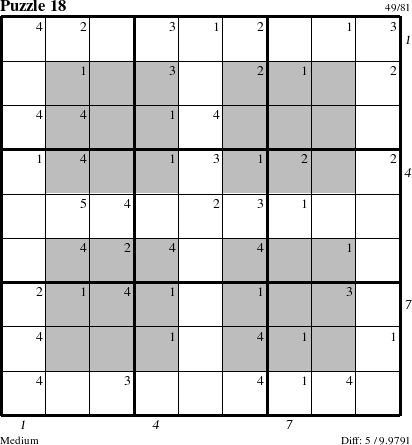 Step-by-Step Instructions for Puzzle 18 with all 5 steps marked