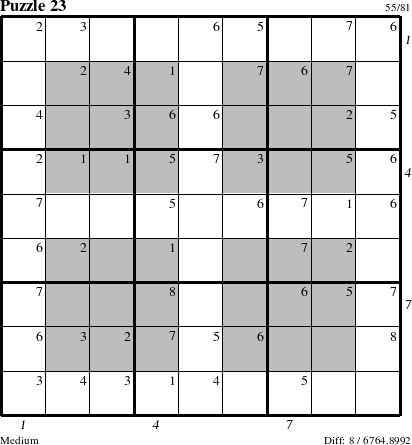 Step-by-Step Instructions for Puzzle 23 with all 8 steps marked