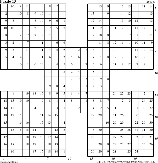 Step-by-Step Instructions for Puzzle 13 with all 32 steps marked